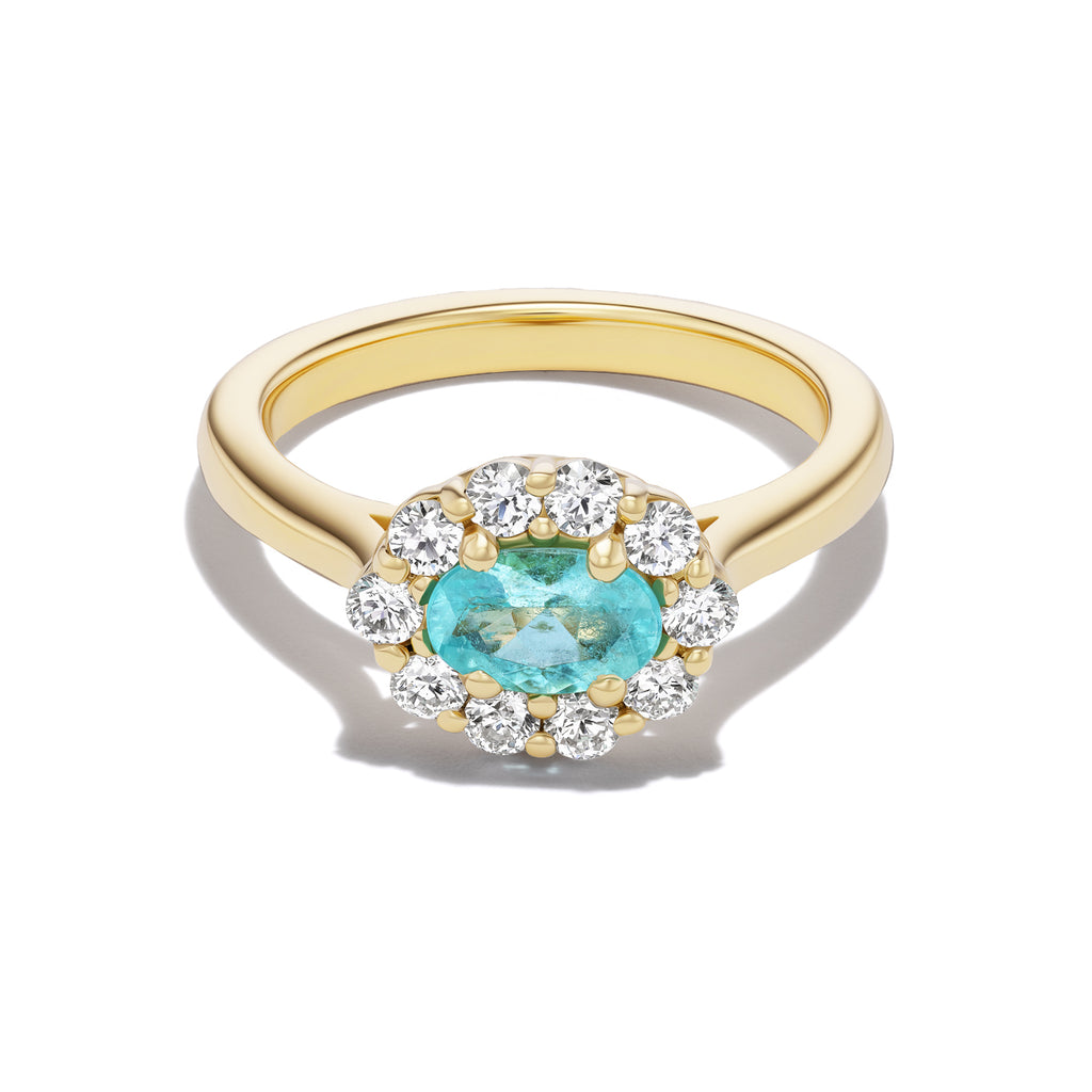 *NEW* Bespoke 0.38CT Oval Cut Paraiba Bloom Pinky Ring