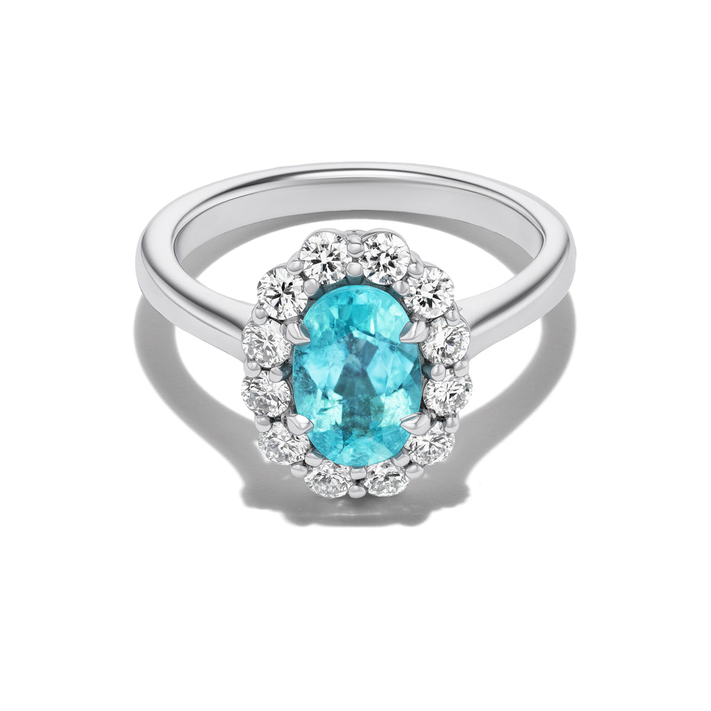 *NEW* Bespoke 1.31CT Oval Cut Paraiba Bloom Ring