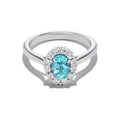 *NEW* Bepsoke 0.73 Carat Oval Cut Paraíba Tourmaline Paraiba Bloom Ring