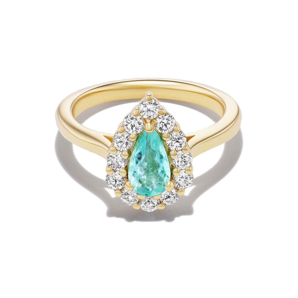 *NEW* Bespoke 0.42CT Pear Cut Paraiba Bloom Pinky Ring