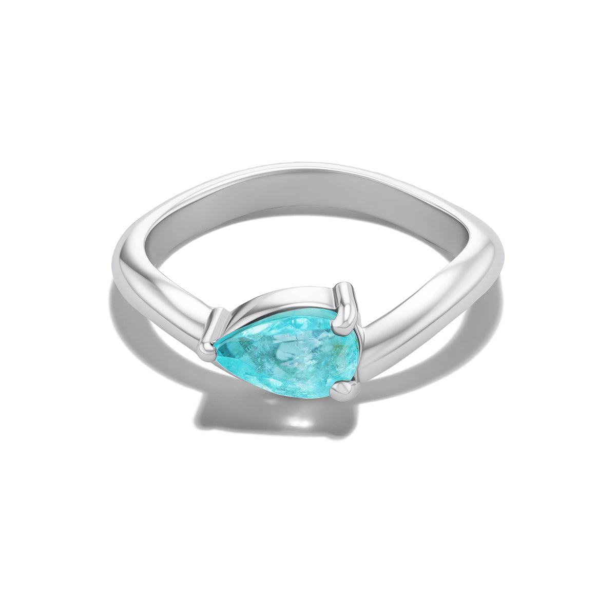 *NEW* Wave 0.55 Carat Pear Cut Paraíba Tourmaline Pinky Ring