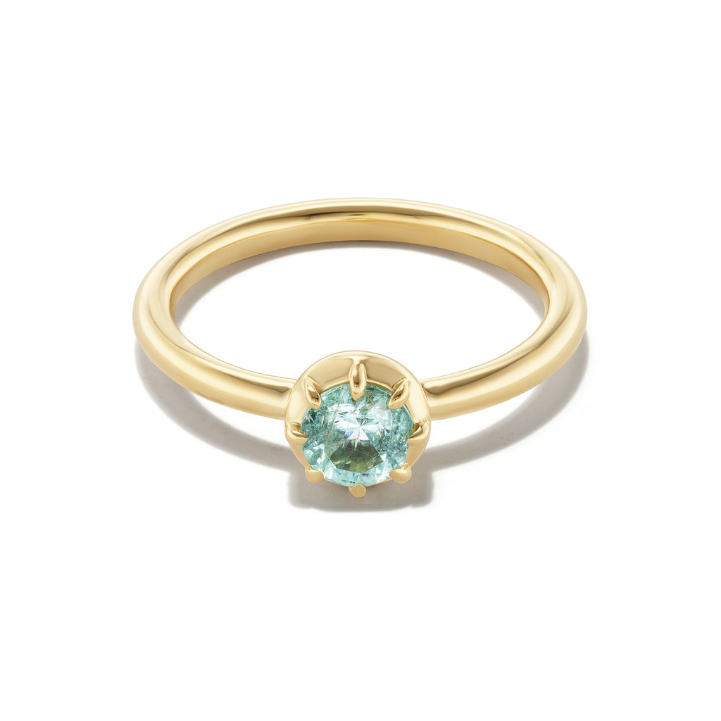 Bespoke 0.33 Carat Round Paraíba Tourmaline Pinky Ring