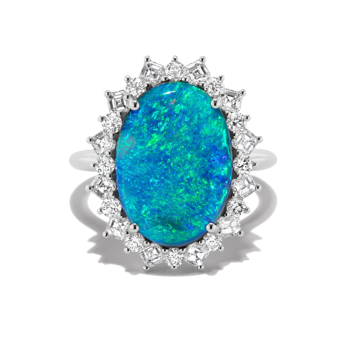 4.80CT Black Opal Mille Ring