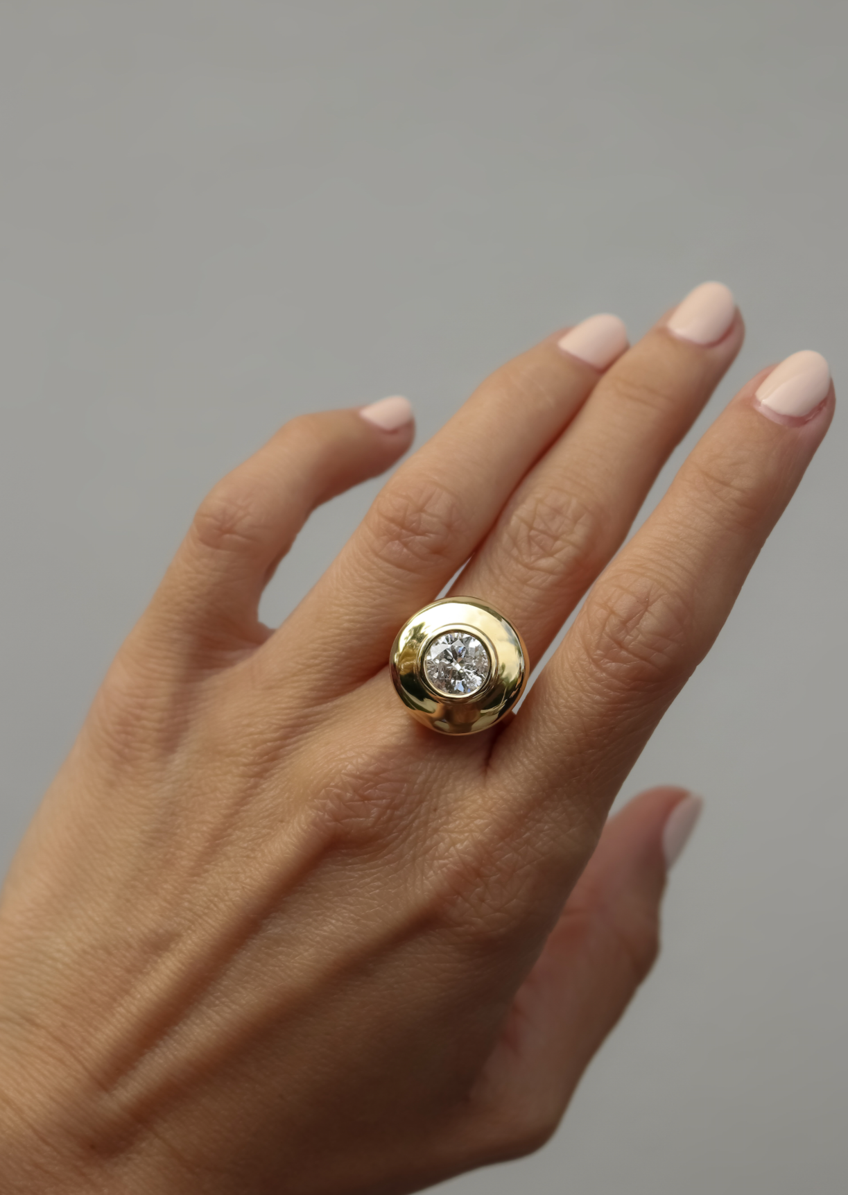 Classic Diamond Saucer Ring