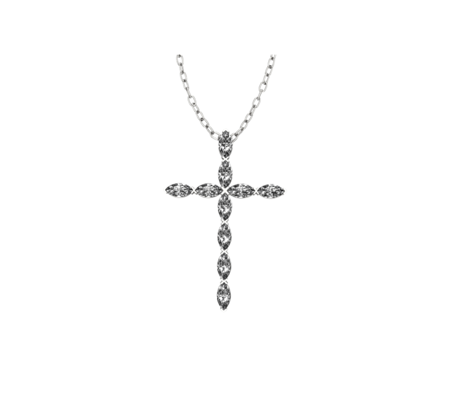 GIA Certified Marquise Diamond Cross