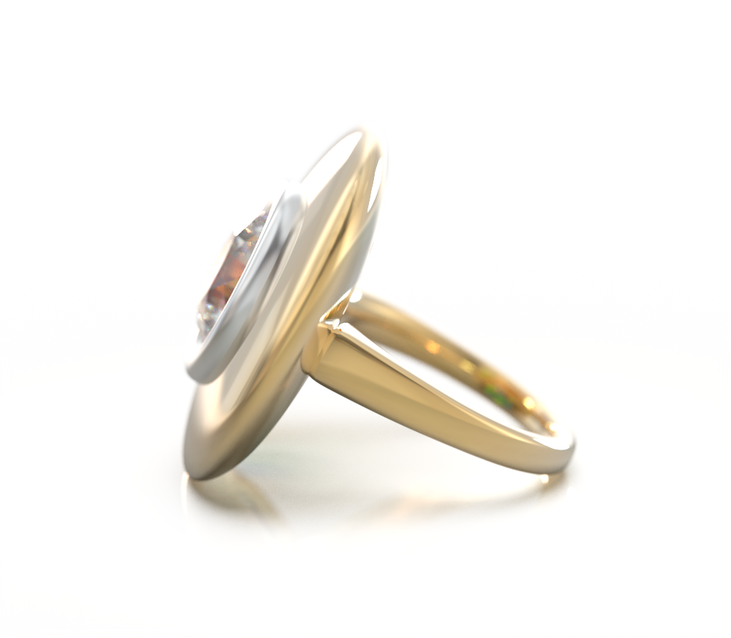 Two-Tone Galaxy Saucer Ring
